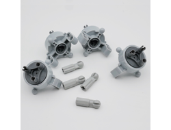 !АНАЛОГ!  Technic, Steering Axle with 2 Pin Holes, 2 Axle Holes and 2 Tow Ball Arms with Dark Bluish Gray Wheel Hub КЛЕЙ (АНАЛОГ), Light Bluish Gray (46490c010)
