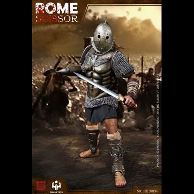 Римский гладиатор скисор (арбелас) в серебряной броне - Коллекционная ФИГУРКА 1/6 Imperial Army Hunting Ground Fighter SCISSOR Silver Edition (HH18034) - HHMODEL &amp; HAOYUTOYS