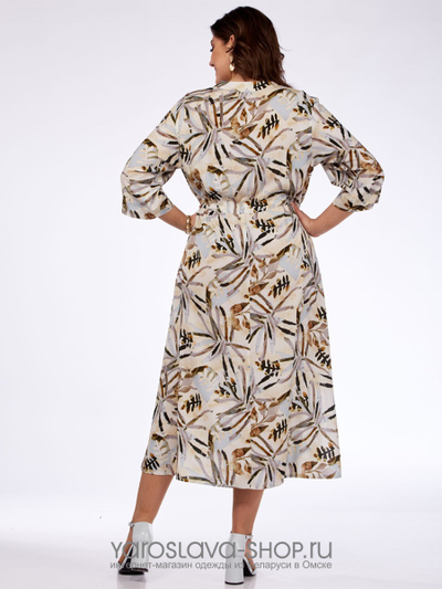 Платье  из вискозы с растительным орнаментом
