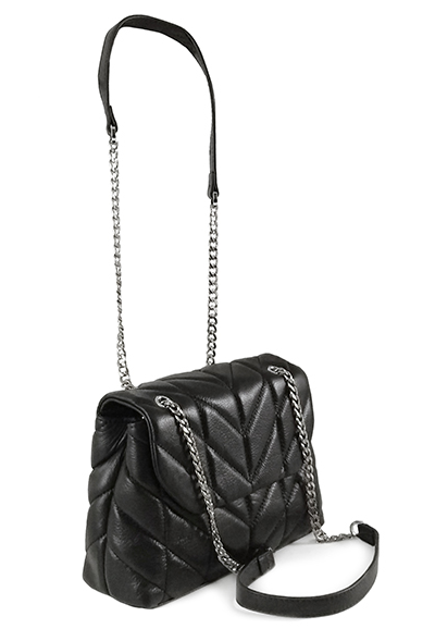 (АРТИКУЛ: 8355/1) СУМКА ЖЕНСКАЯ, НЕБОЛЬШАЯ, НАТУРАЛЬНАЯ КОЖА, ЧЕРНАЯ,  ПЕРЕТЯГИВАЮЩАЯСЯ ЦЕПОЧКА  ЧЕРЕЗ ПЛЕЧО