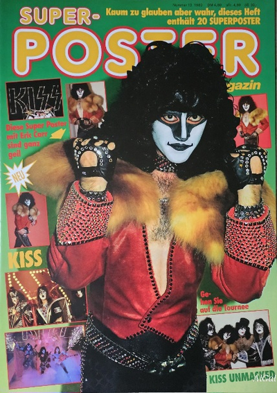 Kiss Super Poster Magazin Ace Frehley, Paul Stanley, Peter Criss, Gene Simmons Inside, Intpressshop
