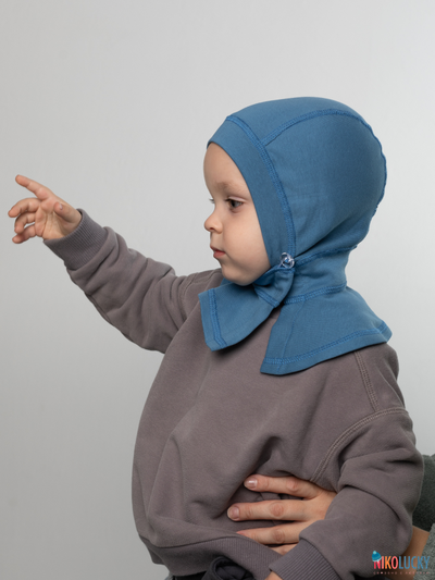 Шапка-шлем 24301-01 95%хлопок 5%лайкра, серо-голубой 40-42