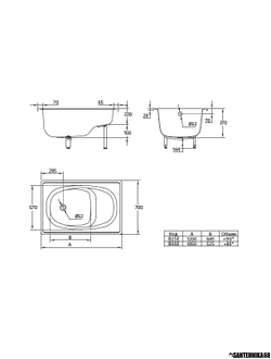 Ванна стальная BLB EUROPA 105х70 120х70 сидячая