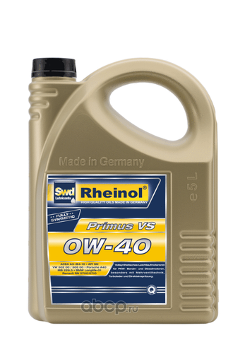 Масло моторное SWD RHEINOL Primus VS 0W-40 синтетическое 5 л 31160580 купить в Туле