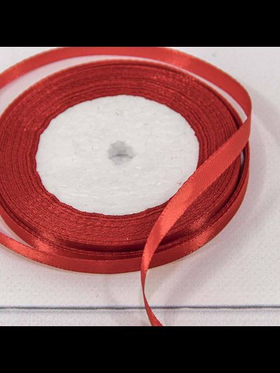 Лента атласная 6мм (26, красная), 22,9м