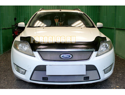 Защита радиатора Ford Mondeo IV 2007-2010 с парктроником chrome низ