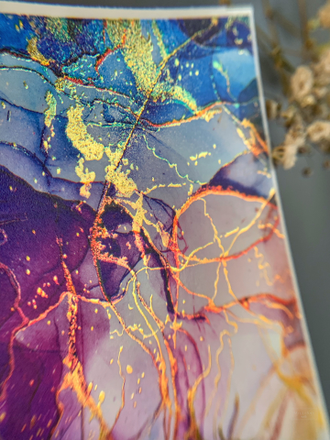 Слайдеры фольгированная акварель Alcohol Ink NF-003 GOLD
