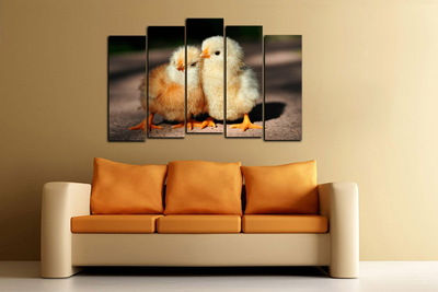 Модульная картина "Два цыпленка"