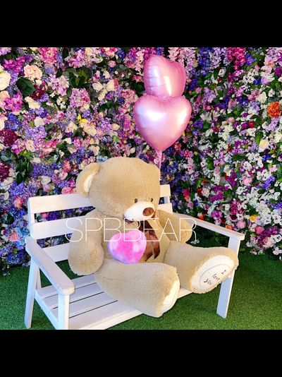 Подарочный набор №6 - Плюшевый мишка 150 см, Шары сердца 2, Киндер бокс средний