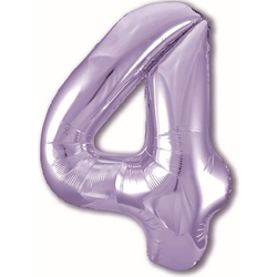 Воздушный шар фольгированный "ЦИФРА 4. Сиреневый. SLIM" 102 см.