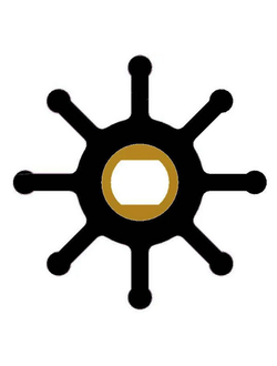 Импеллер помпы охлаждения двигателя Ancor 5382 Ø65/15x50,8мм 8 лопастей из черного неопрена с лыской для двигателя Mercruiser