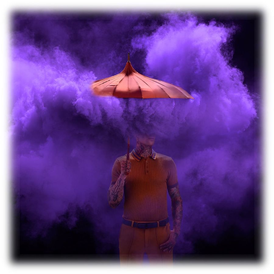 фото с дымом и зонтом