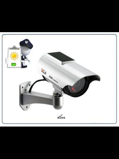 DE/SK2200 Муляж уличной видеокамеры. Отсек для 2  аккумуляторов (тип АА) + солнечная панель