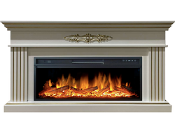 Линейный электрокамин Bergamo WTG с очагом Vision 42 LOG LED