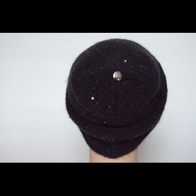 Шапка вязаная с пайетками Vizio Италия 6943 CL черная