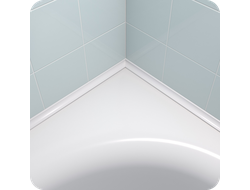 Акриловый бордюр на ванну 12х12 мм. Белый стыковка в углу