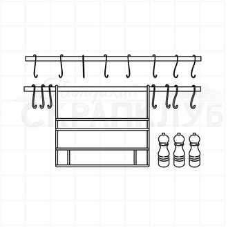 Штамп для скрапбукинга полочки на кухню для специй и чашек