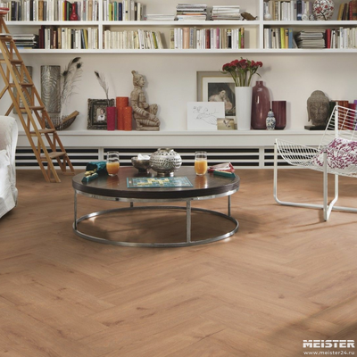 Ламинат MEISTER 7001 Дуб Шампань в интерьере гостиной