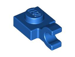 Plate, Modified 1 x 1 with Open O Clip Horizontal Grip, Blue (61252 / 4520946 / 6347291)