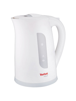 Чайник TEFAL KO270130, 1,7 л, 2400 Вт, закрытый нагревательный элемент, пластик, белый/серый