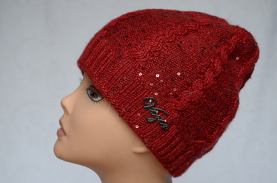 Красная вязаная шапка Vizio Италия 4969