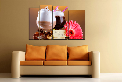 Модульная картина "Напитки с любовью"