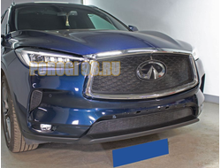 Защита радиатора Infiniti QX50 2021- black боковые (2 части)