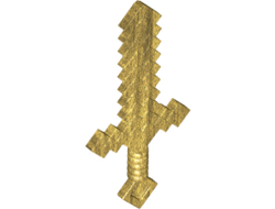 Minifigure, Weapon Sword Pixelated Minecraft, Pearl Gold (18787 / 6093621)