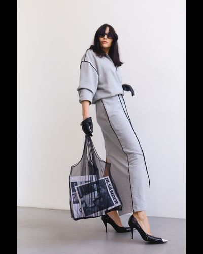 Платье макси из футера (меланж)