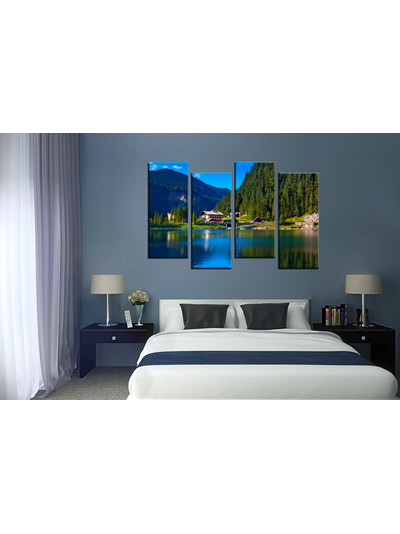 Модульная картина "Отдых у реки"