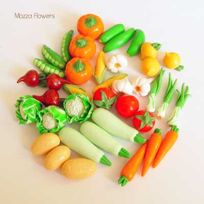 Овощи из полимерной глины.