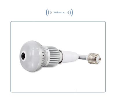 Панорамная WiFi видеоняня/видеокамера (лампа накаливания, цоколь Е27) с DVR с включением освещения, Full HD