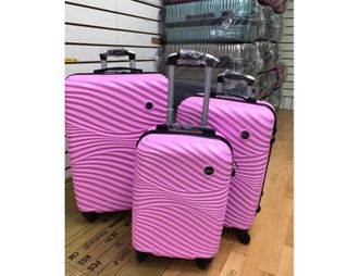 Комплект из 3х чемоданов Kaiwei abs S,M,L розовый