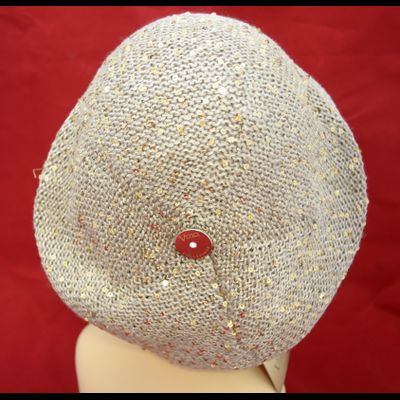Летний берет вязаный Vizio Италия 5050 золото