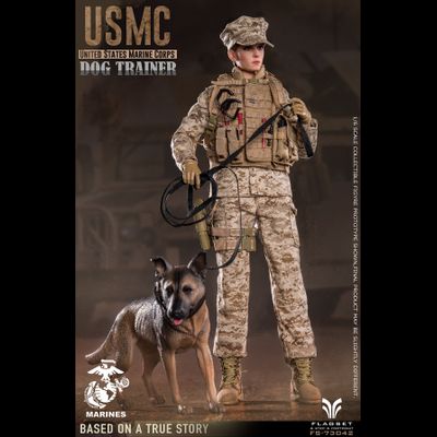 Американский морпех-кинолог с собакой - КОЛЛЕКЦИОННАЯ ФИГУРКА 1/6 USMC Dog Trainer (FS73042) - FLAGSET