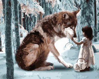 Картина по номерам 40х50 GX 28406 Девочка и волк