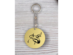 Брелок символика "Быка" с гравировкой №37