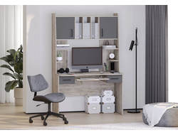 Стол рабочий Бета 6-0604 Дуб Крафт Серый/Графит