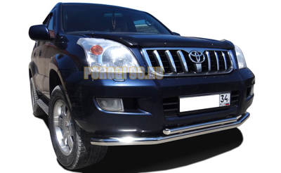 Защита переднего бампера двойная d60/42 для Toyota Land Cruiser Prado 120 (2003-2009)