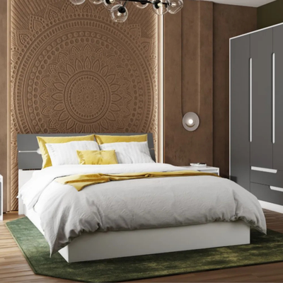 Кровать осн. ДСП 1,4 Гавана Белый/Графит Серый (ТЭКС)