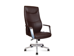 Кресло Harvard brown / алюминиевая  база  /  коричневая экокожа