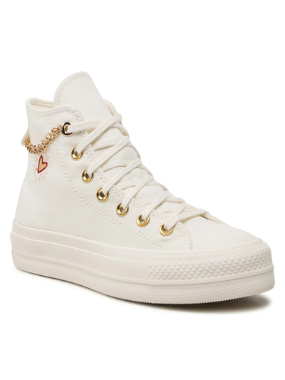 Купить в Питере Converse All Star Lift Valentines Day белые высокие с цепочкой A04453C
