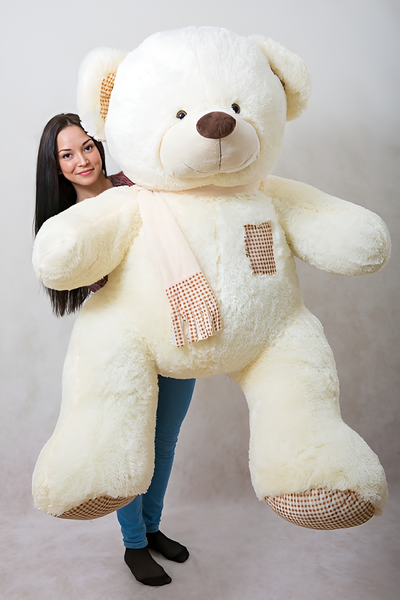 Большой плюшевый медведь 200 см бежевый Тоффи