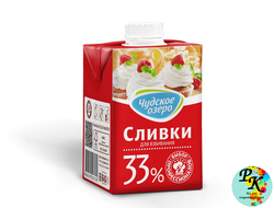 СЛИВКИ НАТУРАЛЬНЫЕ "ЧУДСКОЕ ОЗЕРО" 33%, 200 мл