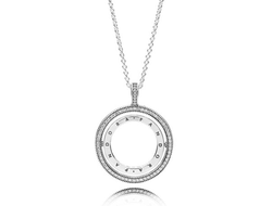 Подвеска на цепочке "Вращающиеся сердца Pandora" Артикул: 397410CZ-60