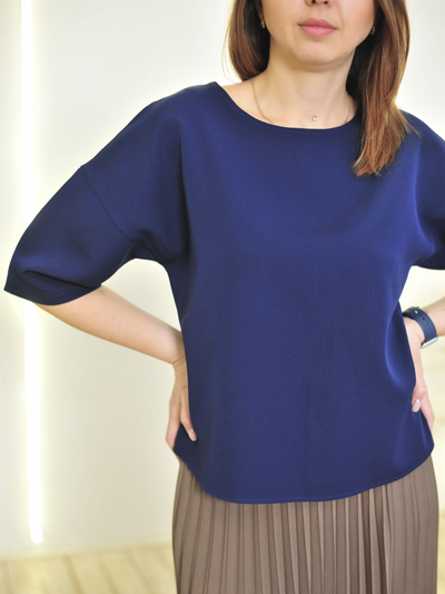 Блузка: 694-1023-синий
