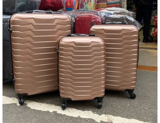 Комплект из 3х чемоданов Корона Самсон abs S,M,L Светло-коричневый