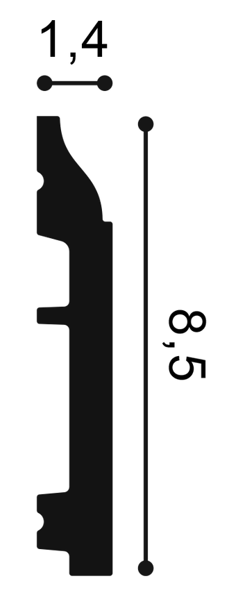 Напольный плинтус SX172 - 8,5*1,4*200см