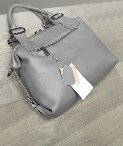 (АРТИКУЛ: 9948/52) СУМКА ЖЕНСКАЯ, НЕБОЛЬШАЯ, НАТУРАЛЬНАЯ КОЖА, СЕРАЯ, С ПЛЕЧЕВЫМ РЕМНЕМ