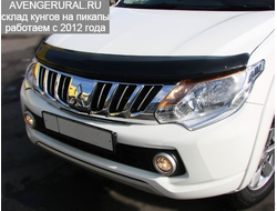 Дефлектор капота на новый Mitsubishi L200 2015-2016-2017-2018- от AvengerUral.ru EGR/SIM/оригинал